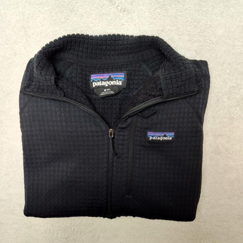 Patagonia Sweater Womens M Black Regulator 1/4 Zip Pullover Polartec Grid Fleece